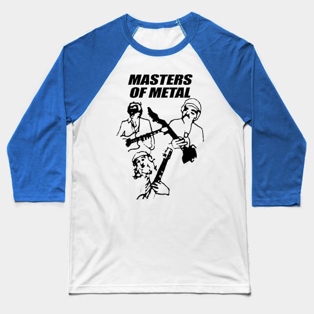 MASTERS OF METAL Baseball T-Shirt by Cankor Comics